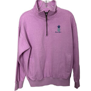 Quiet Storm Surf Shop Pullover Sweatshirt Pink 1/4 Zip Long Sleeve Women’s XS